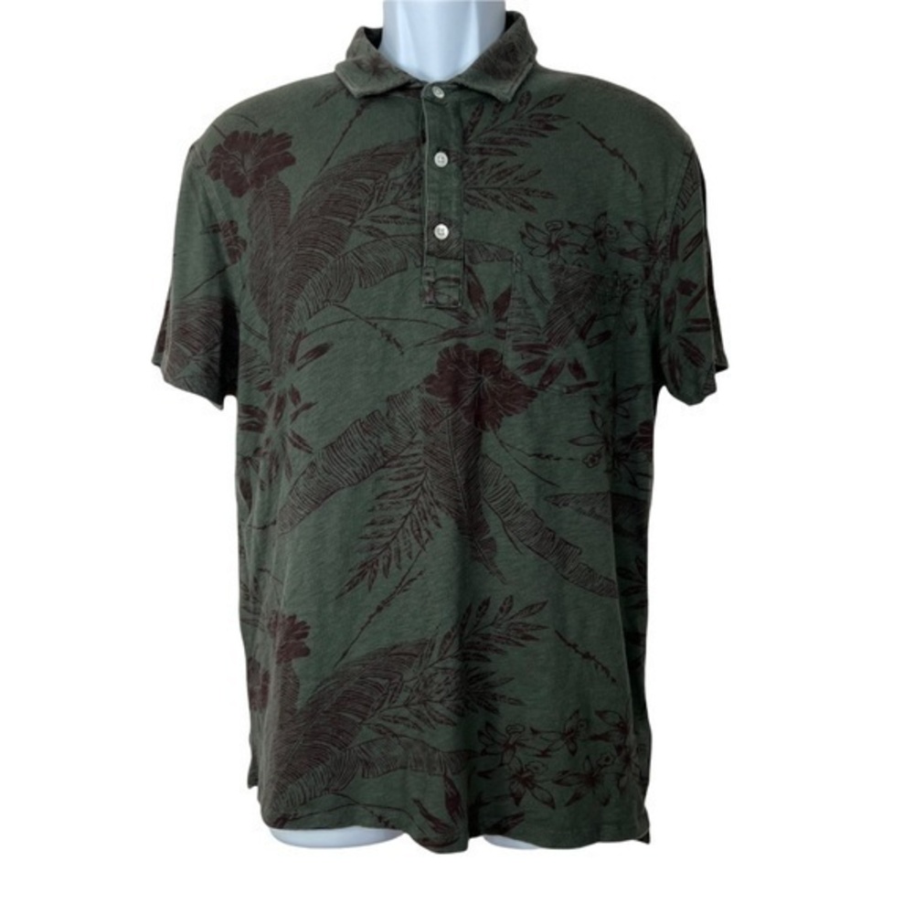 J.Crew Men Top Shirt Pullover Green floral Sz M
